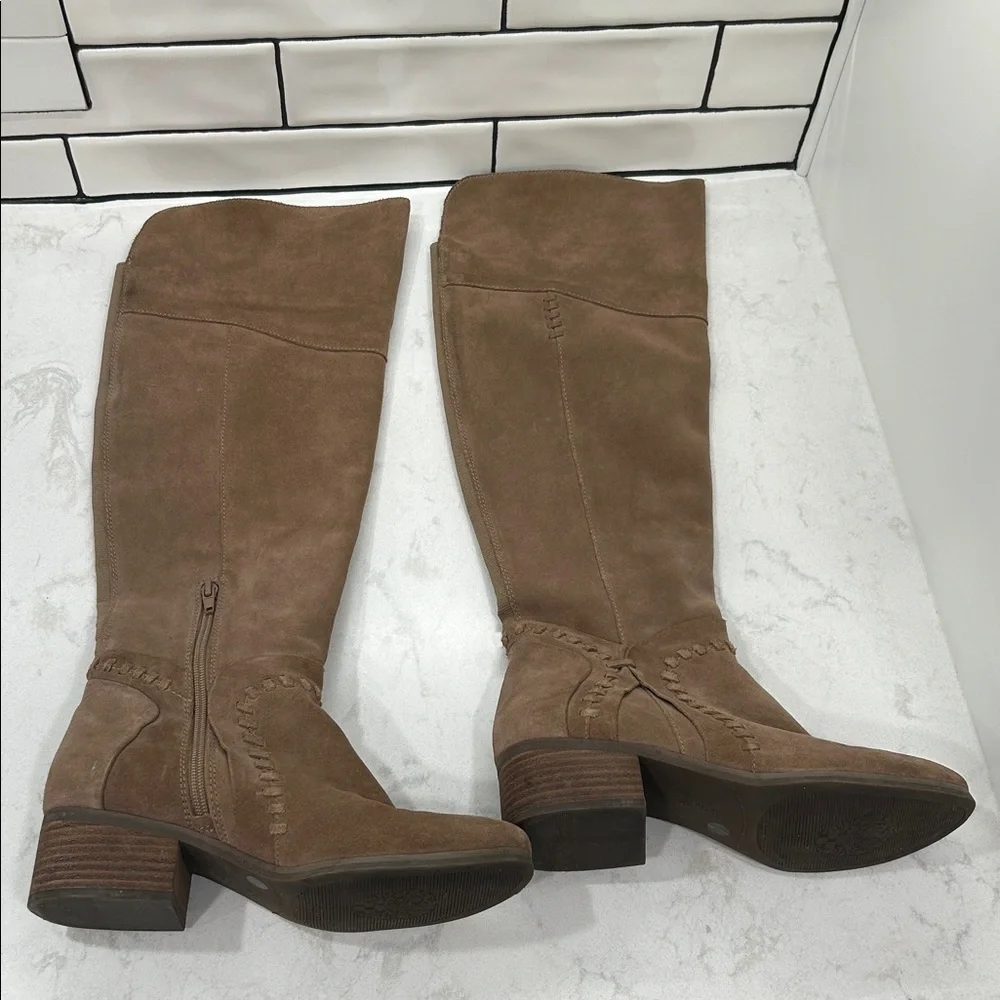 Vince Camuto Over the Knee Suede Leather Block Heel Kenvesha Boho Riding Boot